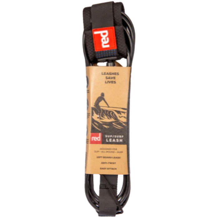 2024 Red Paddle Co 10ft Straight Surf Leash 001-004-007-0001 - Black / Clear